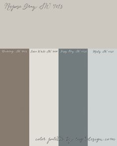 the color scheme for gray and white is shown in three different shades, including grey