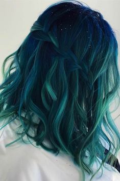 Fashion Color Hair With Dark Roots, Cool Tone Vivid Hair Color, Teal Hair Ideas, Teal Balayage, Blue And Green Hair, Teal Hair Color, Hair Color 2017, Dye Styles, Fnaf Jumpscares