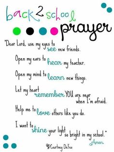 the back to school prayer is displayed on an iphone screen with text and images above it