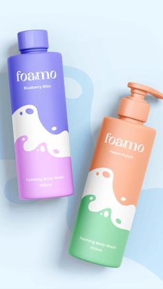 Shampoo Bottle Design Packaging, Cosmetics Branding Design, Foam Illustration, Body Wash Packaging, Supplement Packaging, Baby Branding, Kids Packaging, Shampoo Packaging, Shampoo Design