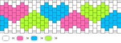 an image of a colorful pattern with different colored squares on the same side, and two rows