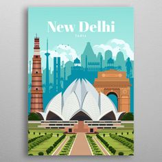 the front cover of new delhi magazine with an image of a city in the background