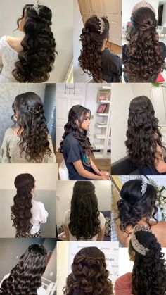 😻😻😻😻 Hair Styles For A Quince, Sweet 15 Hairstyles, Md Hairstyles, 16 Hairstyles, Beauty And The Beast Quince, Quinceanera Makeup