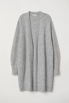 Lång kofta - Ljus beigemelerad - DAM | H&M SE Long Cardigan Outfit Fall, Gilet Long, Transition Outfits, Gray Cardigan, Cardigan Outfits, Cardigan Long, Grey Cardigan, Ladies Dress Design, Long Cardigan