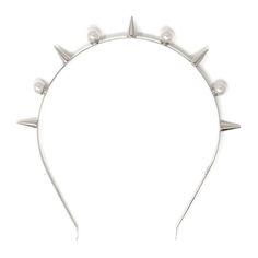 Brass Headband Plated in Rhodium • 10mm Swarovski Faux Pearls One size • Adjustable Length: 12.7 cm / 5.7 in Made in NYC CR92 - 02 Rhodium/White Hair Jewels, Pearl Headband, Headbands For Women, Headband Hairstyles, Hair Designs, Hair Ties, Faux Pearl, Dream Closet, Charms