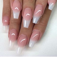 Nails French Tips Coffin Nails, French Tips Coffin, Nails Ballerina, Ombre Nail Art Designs, American Nails, Curved Nails, Nail Art Ombre, Nails Polish, Colorful Nail Designs