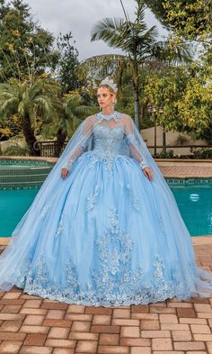 Strapless sweetheart a-line quinceanera ball gown with removable cape and sleeves. Purple Quinceanera Dresses With Cape, Light Blue Quinceanera Dresses, Era Dresses, Quincenera Dresses, Mexican Quinceanera, Purple Quince, Purple Quinceanera Dresses, Mexican Quinceanera Dresses, Detachable Cape