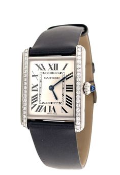 Cartier Tank steel Watch - W4TA0017 Black Cartier Analog Watch, Modern Cartier Analog Watch, Cartier Rectangular Analog Watch, Cartier Black Analog Watch, Cartier Timeless Rectangular Dial Watch, Cartier Black Watch With Rectangular Dial, Luxury Cartier Analog Watches, White Gold Analog Watch With Rectangular Dial, Modern Cartier Watch With Metal Dial