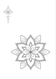 a black and white drawing of a flower