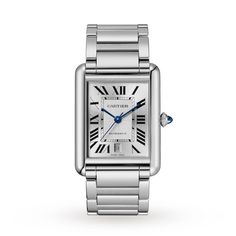 Cartier Tank Must de Cartier, Extra-large model, automatic movement, steel WSTA0053 Cartier Tank Must, Cartier Calibre, Beaded Crown, Diamond Wedding Jewelry, Mens Fashion Watches, Cartier Tank, Womens Watches Luxury, Cufflinks Men, Watch Model