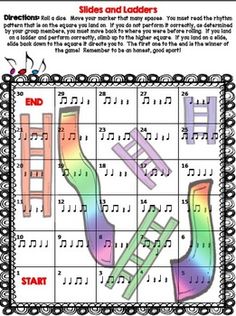 an image of a music sheet with rainbows and ladders