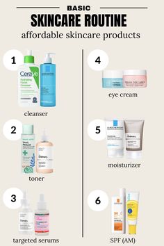 Skincare Steps For Combination Skin, Great Face Products Skin Care, Simple Skincare Routine Combination Skin, Affordable Skin Care For Combination Skin, Best Facial Products Skincare, Best Products For Face Skincare, Face Care Essentials, Best Skincare Routine Products, Simple Affordable Skincare Routine