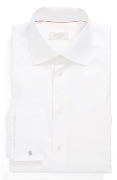 Eton Slim Fit Dress Shirt $230 Luxury Slim Fit Dress Shirt For Formal Occasions, Luxury Slim Fit Formal Dress Shirt, Elegant Fitted White Dress Shirt, Elegant Tailored Shirt With Concealed Placket, Elegant White Slim Fit Dress Shirt, Elegant Fitted Dress Shirt With Concealed Placket, Elegant White Semi-formal Dress Shirt, Tailored Formal Shirt With Button Cuffs, Smart Slim Fit Dress Shirt For Formal Occasions