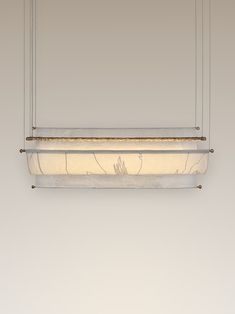 a suspended light fixture hanging from the ceiling