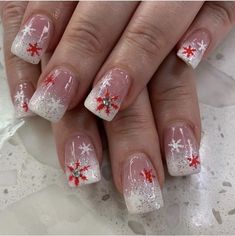 A nail is a hard, protective plate made of keratin that grows at the tip of fingers and toes, acting as a shield for the digit and enhancing tactile sensation; essentially, a small, flattened claw found on humans. French Tip Acrylic Nails Christmas, Christmas French Nails Design, Christmas Nail Art Designs Snowflakes, White Christmas Acrylic Nails, Vintage Christmas Nails, Winter French Nails, Simple Winter Nail Ideas, Christmas Nails Short Square, Christmas Nail Ideas Holiday