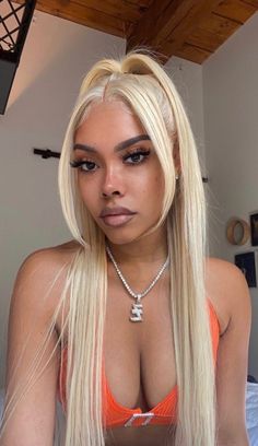 Long Blonde Wig, Hair Colorful, Frontal Wig Hairstyles, Blonde Hairstyles, 613 Blonde, Have Inspiration, Pretty Females, Pretty Faces, Dope Hairstyles