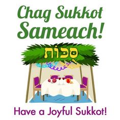 an advertisement for a restaurant with the words chag sukko sameach