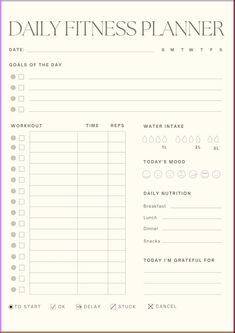 the daily fitness planner is shown