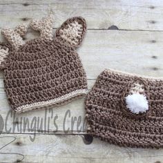 Baby Deer Hat With Diaper Cover Crochet Deer Hat and Diaper | Etsy Canada Newborn Fox Outfit, Baby Deer Hat, Animal Outfit, Baby Boy Baseball, Crochet Baby Projects, Crochet Diaper Cover, Crochet Deer, Brown Deer, Cute Accessories