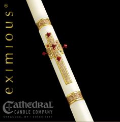 Evangelium Paschal Candle - Cathedral Candle - Beeswax - 17 Sizes Easter Vigil, Paschal Candle, Church Candles, Candle Altar, The Cross Of Christ, Easter Season, Carved Designs, Light Of Life, Light Of The World