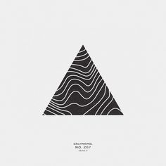 a black and white image of a triangle with wavy lines on the bottom, as if it were an abstract piece of art