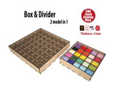 the box and divider are both made in 1 / 4 inch thick cardboards