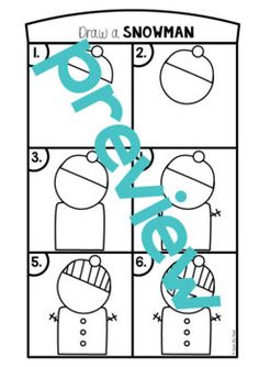 the instructions for how to draw a snowman