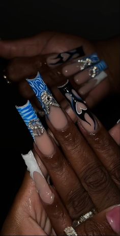 Junk Nails, Birthday Hairstyles, Colored Acrylic, White Acrylic Nails