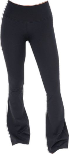 Flared Fleece Leggings - Black-K. Ellis Boutique Functional Stretch Mid-rise Bottoms, Tight Elastane Sports Bottoms, Sports Fitted Leggings With Elastic Side Panels, Fitted Leggings With Elastic Side Panels For Sports, Go-dry Stretch Mid-rise Bottoms, Full-length Elastane Training Pants, Sporty Mid-rise Go-dry Bottoms, Elastane Training Pants Full Length, Elastane Full-length Training Pants