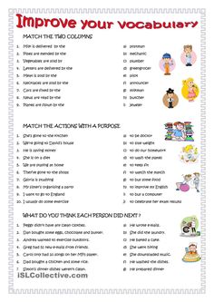 a printable activity sheet for kids to learn how to improve their vocabular