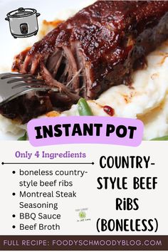 a poster advertising an instant pot roast recipe with instructions on how to cook the meat