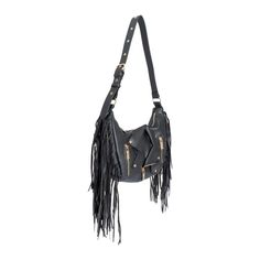 Style: Moto, Fringe & Jacket

Color: Black

Material: Vegan Leather & Metal

Bag Size: 11.4 x 11.8 x 3.5 inches

Details: Faux Leather

More Detail: Gold Metal Tone

Weight:2.100000 Gothic Purse, Metal Bag, Zippers Fashion, Fringe Fashion, Fashion Bottoms, Metallic Bag, Leather Shoulder Handbags, Fringe Jacket, Fashion Jewelry Earrings