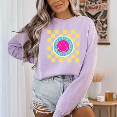 Retro Smiley Face Sweatshirt, Vintage Aviator Nation Inspired Shirt, Have A Good Day Happy Summer Top for Vacation - Etsy Fun Relaxed Fit Tops For Leisure, Fun Cotton Tops For Leisure, Smiley Face Sweatshirt, Retro Smiley Face, Beach Sweatshirt, Aviator Nation, Smiley Faces, Current Trends, Soft Summer