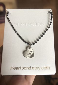 This Pendants item is sold by Heartbond. Ships from Middletown, OH. Listed on Feb 2, 2023 Initial Necklace For Boyfriend Silver, Heart Charm Necklace For Anniversary, Everyday Heart Engraved Jewelry, Valentine's Day Hand Stamped Initial Pendant Jewelry, Hand Stamped Charm Necklaces For Valentine's Day, Hand Stamped Heart Pendant Jewelry For Valentine's Day, Hand Stamped Heart Pendant Charm Necklace For Valentine's Day, Hand Stamped Heart Necklace For Valentine's Day, Personalized Hand Stamped Heart Necklace