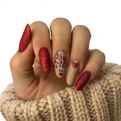 Red Christmas Nails, Winter Nails Acrylic, Coffin Nails Designs, Pretty Acrylic Nails, Chic Nails