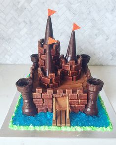 a cake made to look like a castle