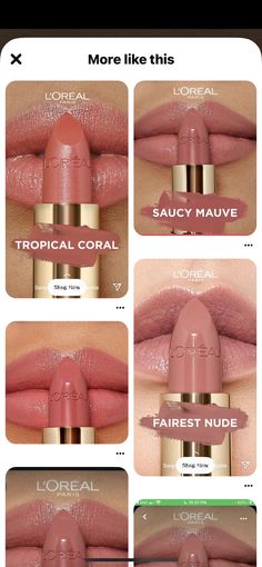 Loreal Lipstick Swatches, Lipstick Types, Revlon Lipstick Swatches, Mac Makeup Eyeshadow, Beginners Eye Makeup, Face Makeup Tips, Lips Shades, Asian Eye Makeup