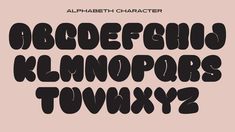 the alphabet is made up of black letters with different font and numbers on pink background