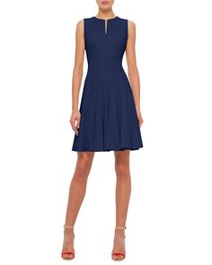 Sleeveless Zip-Front Seamed A-Line Cotton Dress Breastfeeding Dresses, Sleeveless Cotton Dress, Best Designer Dresses, Lela Rose, Zip Dress, Tailored Dress, Virtual Closet, Luxury Outfits, Top Designers