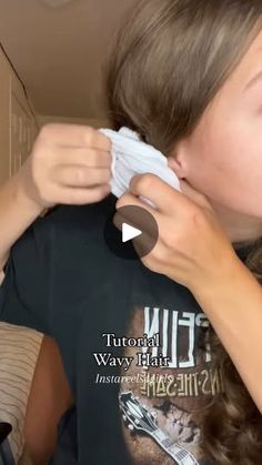 19K views · 6.6K reactions | Tutorial for wavy hair.
#hair #hairstyle #wavyhair #brunette #viral#fashion #makeup #hairstylehacks 
Heatless curls with socks
Tip:- I would suggest to use two socks - one for front hair and one for back so you can get the best looking bangs as well
Heatless curles, heatless, beauty hacks, hacks, hairstyles, haircare #heatlesscurls | Instareels4girls Heatless Curls With Socks, Curls With Socks, Front Hair, Instagram Tutorial, Wavy Hair, Hair Hacks, Cute Hairstyles