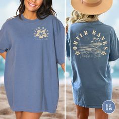 Embrace the coastal charm with this stylish Comfort Colors t-shirt capturing the essence of paradise with 'Outer Banks Paradise On Earth', perfect for beach lovers and preppy enthusiasts. With its hibiscus accents and beachy vibe, this shirt embodies the laid-back elegance of ocean-inspired style, making it an ideal gift for any beach bum seeking a touch of Outer Banks magic. NOTE: ALL T-SHIRTS ARE FRONT AND BACK. Prefer this design on a Hoodie? Visit this link: https://bohemianbloomdesigns.etsy.com/listing/1732586113 👕 T-Shirt Brand Comfort Colors 1717 | Unisex Adult Sizing | 100% Ring-Spun US Cotton ⏳🚚 Production & Shipping All items are made-to-order. They will ship within 1-5 business days from one of our printing partners, shipping usually takes between 2-5 business days after the i Outer Banks Shirt, Hibiscus Shirt, Tee Ideas, Preppy Stuff, Preppy Clothes, Girl Beach, Coastal Charm, Style Preppy, Coconut Girl