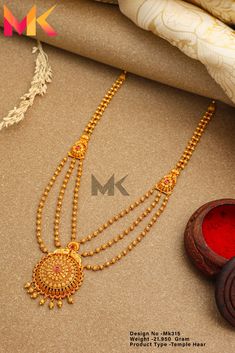 #templejewellery Laxmi Haar Gold Necklaces, Kerala Gold Jewellery, Malabar Gold Jewellery, Long Haram Gold Jewellery Designs, Rani Haar Gold, Malabar Jewellery, Dollar Chain, Gold Jwellary, Kerala Jewellery