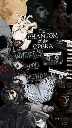 a collage of images with the words,'the phantom of the opera where's my mind? '