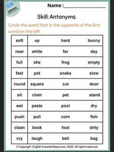 an english worksheet with words and pictures