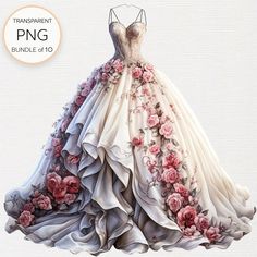 Romantic Crafts, Reception Dress Long, Dress Clipart, Dress Png, Elegant Red Dress, Prom Dresses Elegant, Shower Cards, Bridal Attire, Bridal Shower Cards