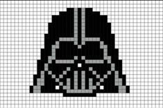 a cross stitch pattern with a darth vader face on it's side