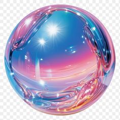 a blue and pink sphere with stars on it, transparent background png clipart