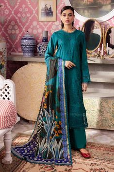 NS-110 | MAYA LAWN | NUREH in UK USA UAE online kapraye.com Jacquard Sets With Printed Motifs And Long Sleeves, Festive Long Sleeve Jacquard Lawn Suit, Fashion Outfits Pakistani, Jaquard Dress Pakistani, Embroidered Jacquard Long Sleeve Sets, Dress Pakistani, Pakistani Women Dresses, Pakistani Designer Suits, Organza Sleeves