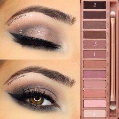 Here's what I used and step by step of a look I did a few weeks ago! BROWS: @anastasiabeverlyhills Dipbrow pomade in 'dark brown' EYES: using @urbandecaycosmetics Naked 3 Palette 1. Sweep 'nooner' through the crease 2. Darken the crease with 'blackheart' and run that along the lower lash line as well 3. Apply 'liar' on the lid 4. Lastly, highlight the brow bone with 'strange' 5. Apply a black liner. I used @clinique brush on gel liner in 'true black' and for falsies I used @revlon Volumize in V7 Makeup Tips For Brown Eyes, Makeup Tutorial Step By Step, Makeup Tutorial Eyeshadow, Makeup Guide, Dark Brown Eyes, Trendy Makeup, Eye Makeup Tips, Eyeshadow Tutorial