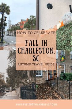 fall in charleston, sc with text overlay